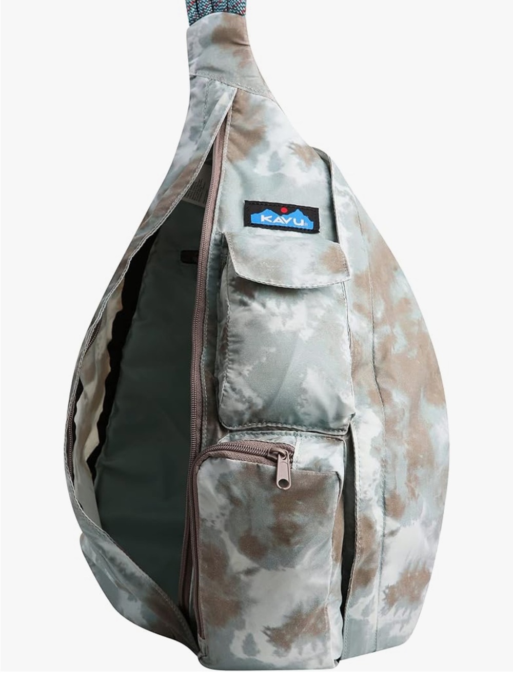 Kavu Sage and Tan Tie-Dye Sling Bag